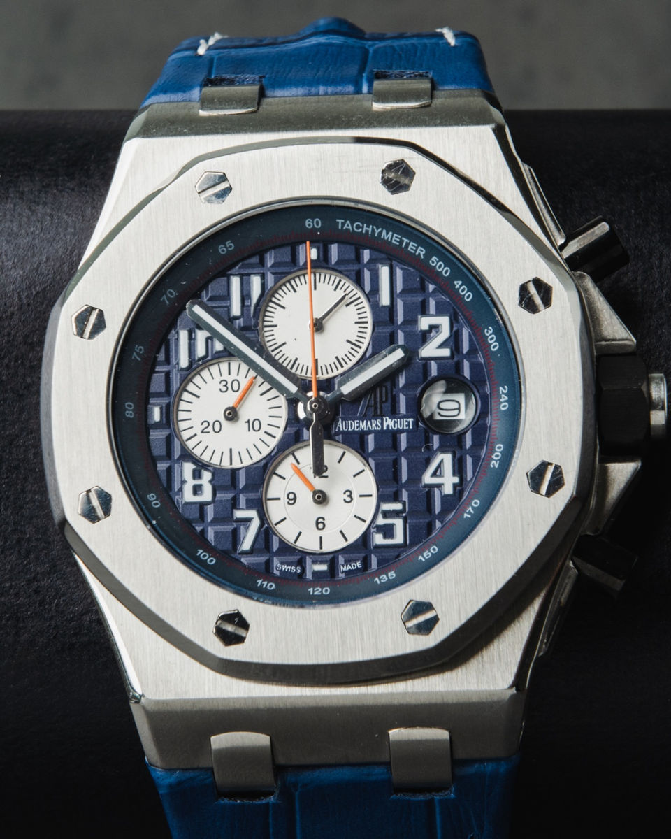 Audemars Piguet Audemars Piguet Royal Oak Offshore 42mm Mostrador Azul Bezel Aço