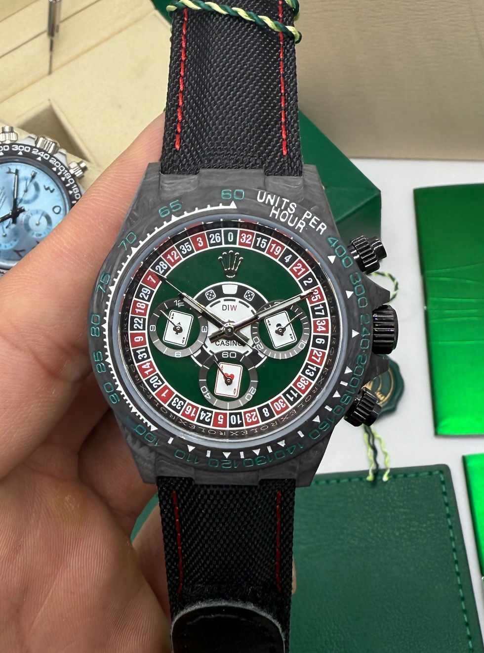 Rolex Daytona DIW Carbono 40mm, Pulseira Nylon/Couro