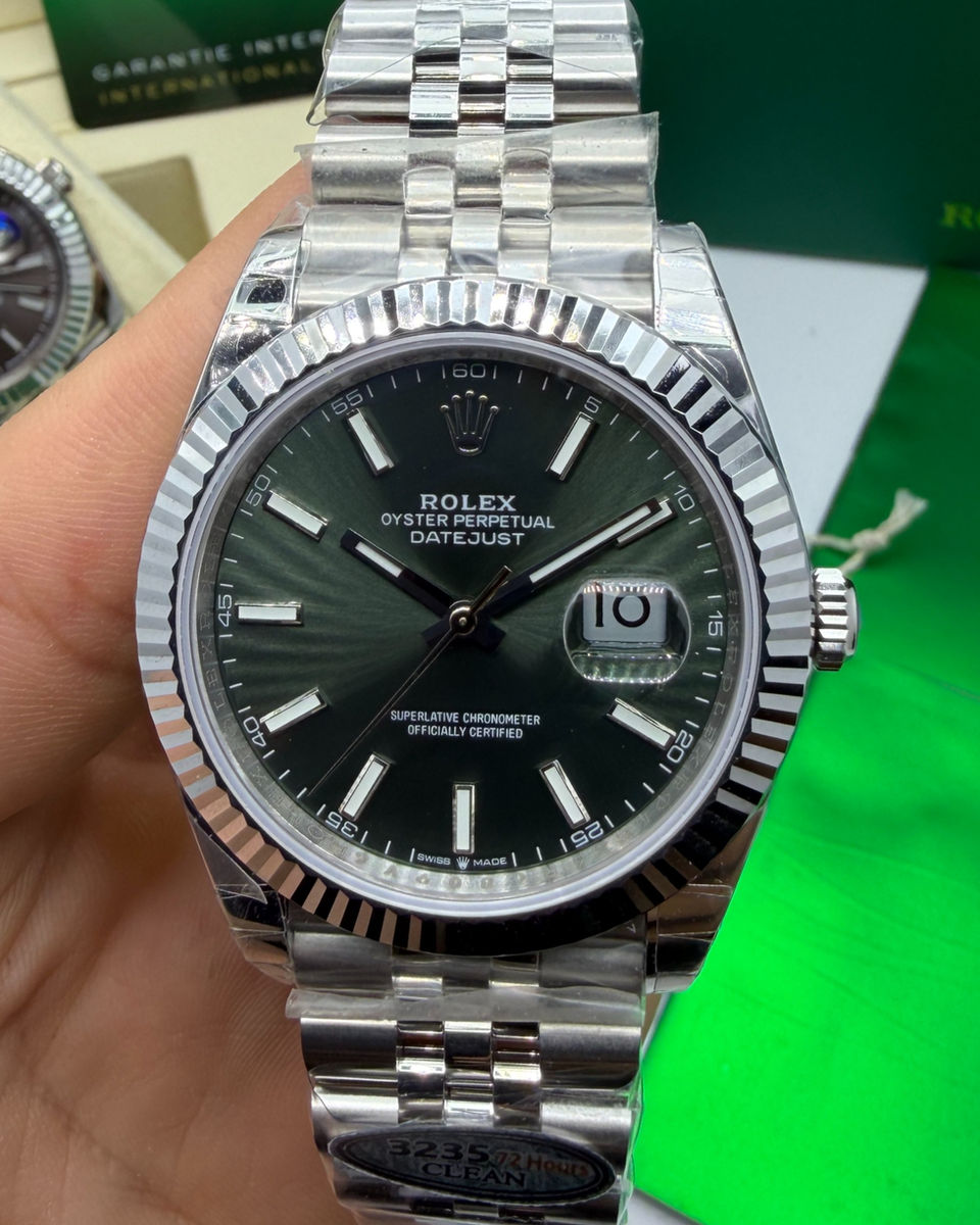 Rolex Rolex Datejust Aço 41mm, Mostrador Verde, Pulseira Jubilee