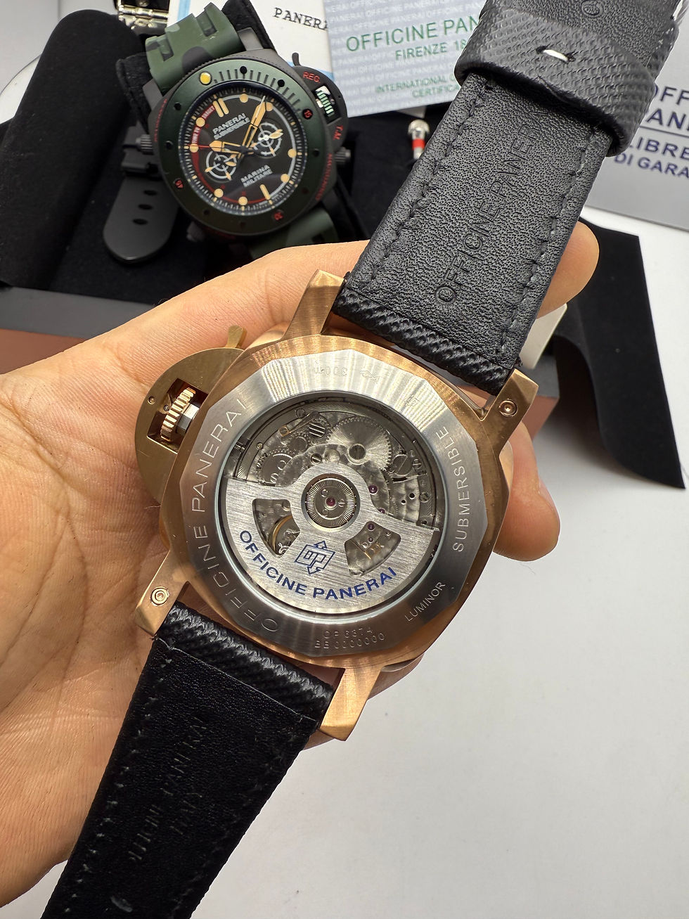 Thumbnail: Panerai Submersible 47mm Aço/Rose Mostrador Preto