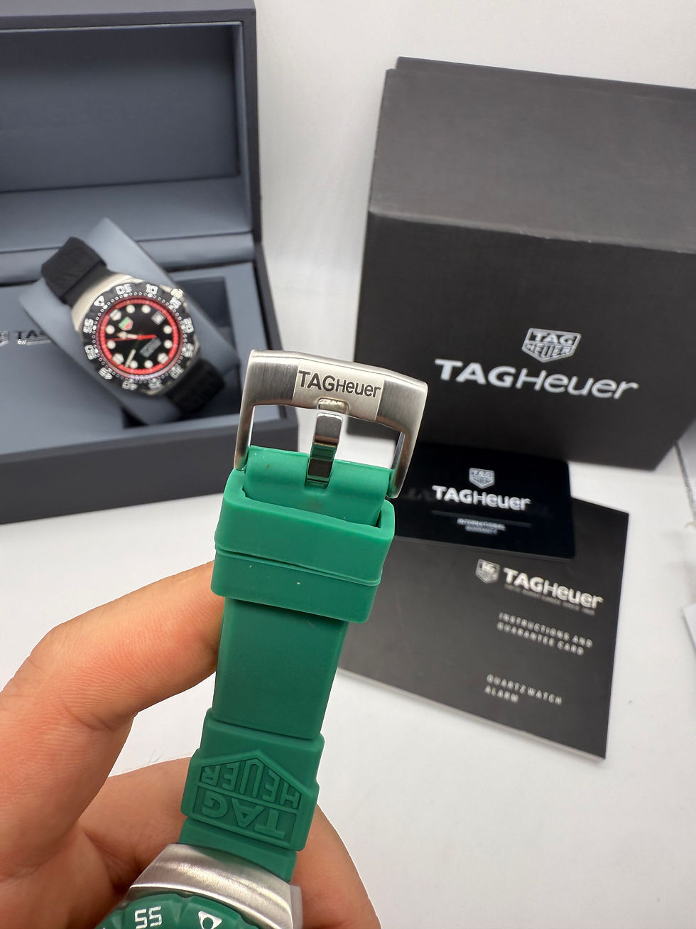 Miniatura: TAG Heuer F1 Solargraph 38mm Verde - Pulseira Borracha -