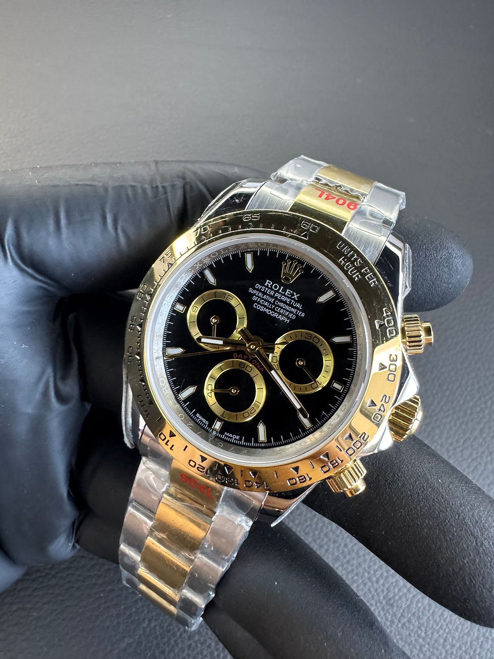 Miniatura: Rolex Daytona 40mm Aço/Dourado Mostrador Preto