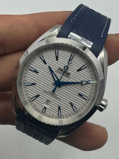 Omega Aquaterra 41,5mm Aço, Pulseira Borracha