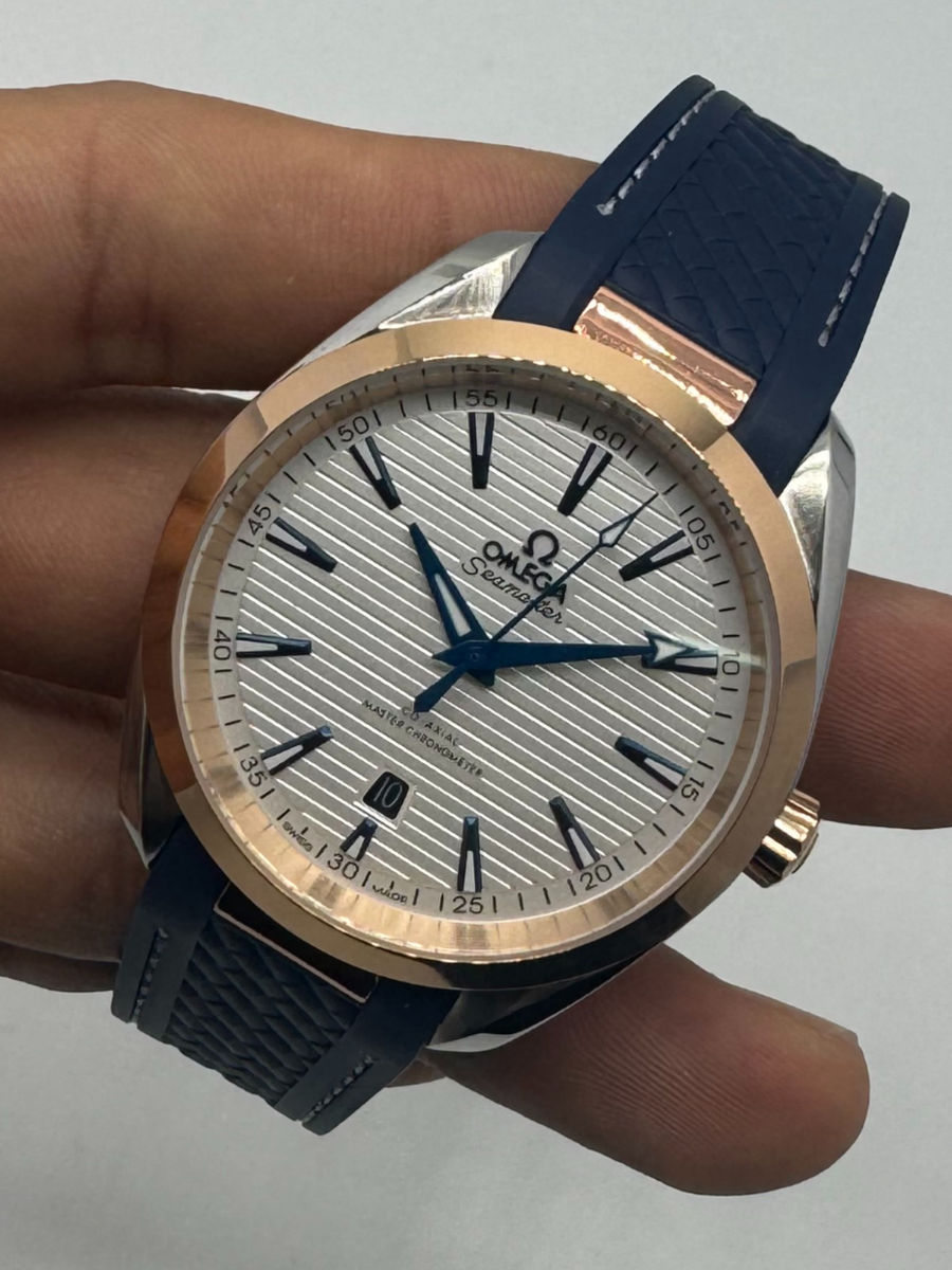 Omega Aquaterra 41,5mm Aço/Rose, Pulseira Borracha