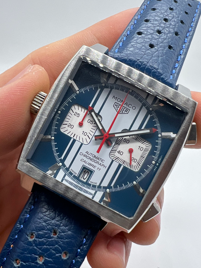 TAG Heuer Mônaco Cronógrafo, 39mm, Mostrador Azul