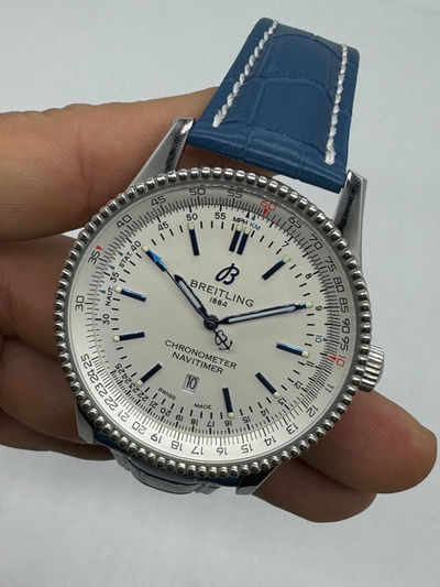 Breitling Navitimer 42mm Aço Pulseira Couro