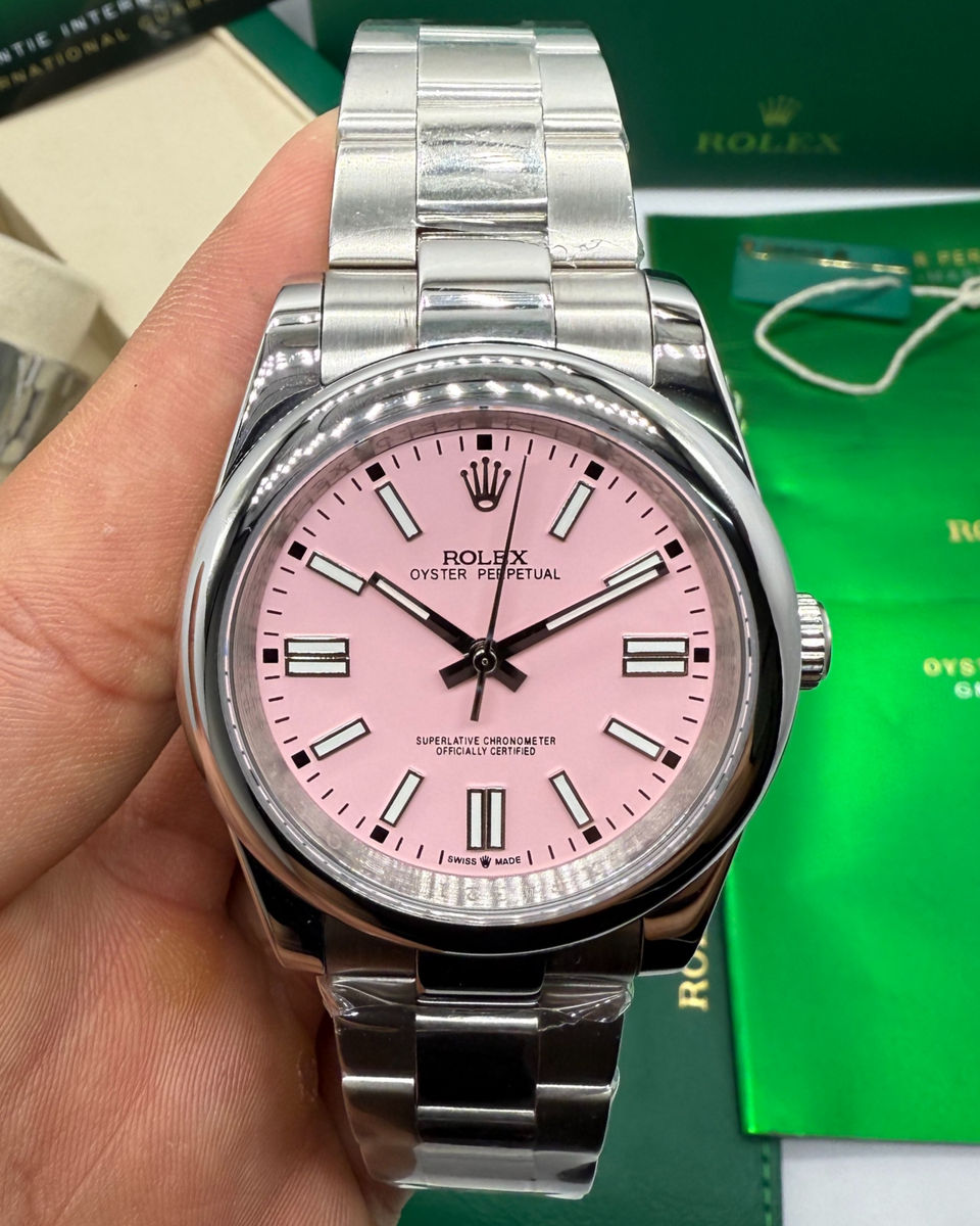 Rolex Rolex Oyster Perpetual 36mm/41mm Aço Mostrador Rosa