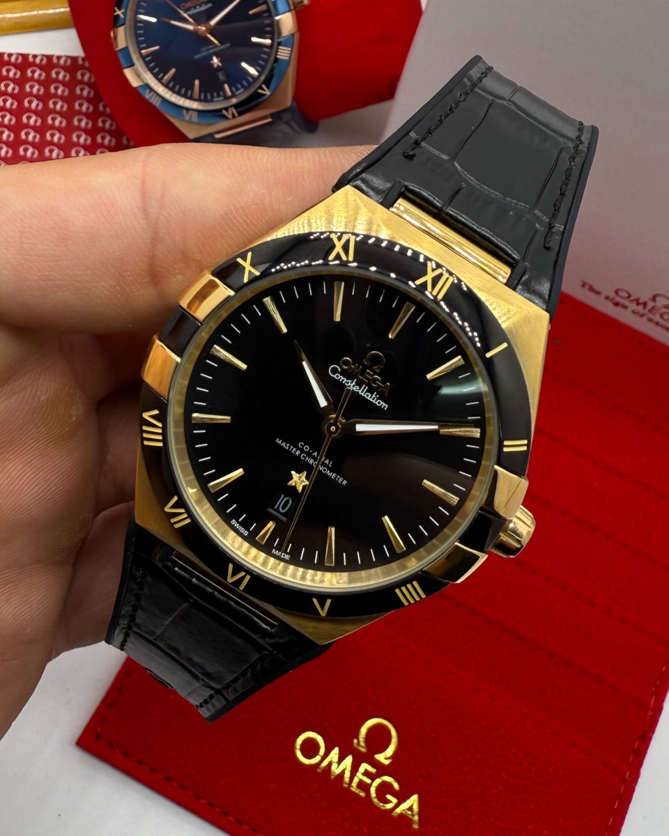 Omega Omega Constellation 41mm Aço/Dourado Puls. Couro