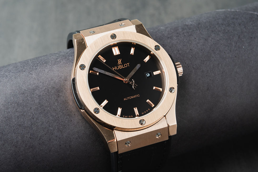 Miniatura: Hublot Classic Fusion 45mm Rosé Mostrador Preto Bisel Rosé