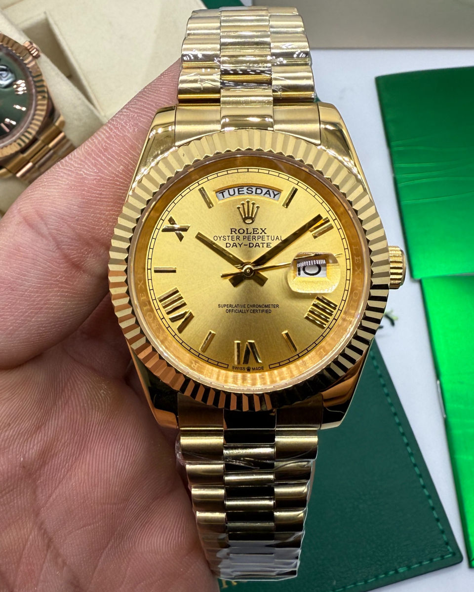 Rolex Rolex Day-Date 40mm Presidente Dourado Mostrador Dourado