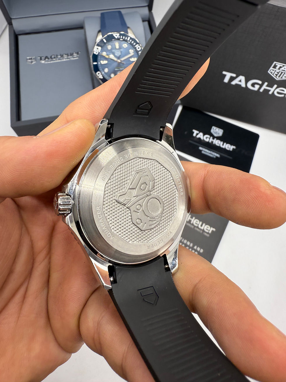 Miniatura: Tag Heuer Aquarecer 300, 43mm, Aço, Mostrador Laranja, Puls. Borracha