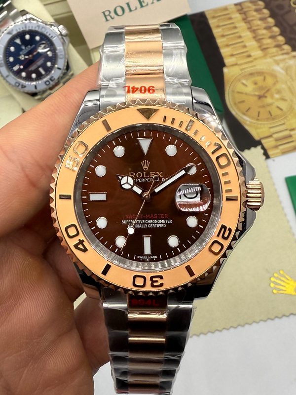 Rolex Yacth-Master 40mm Aço e Rose Mostrador Marrom