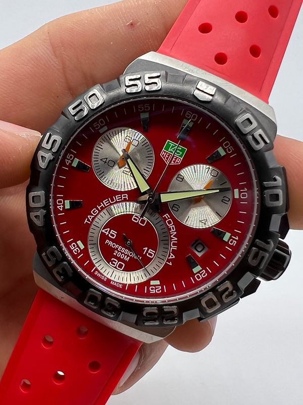 Tag Heuer F1 Cronometro 42mm Aço Mostrador Vermelho