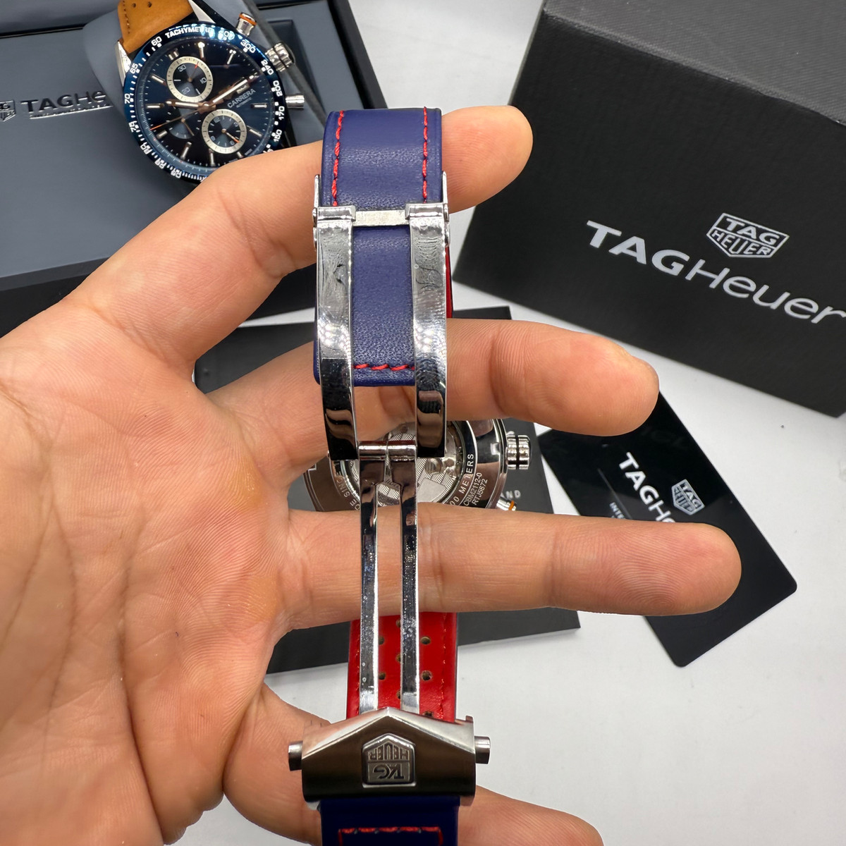 TAG Heuer Carrera Aço Calibre S, Chronograph Eletrônico, 44 mm, Puls. Couro