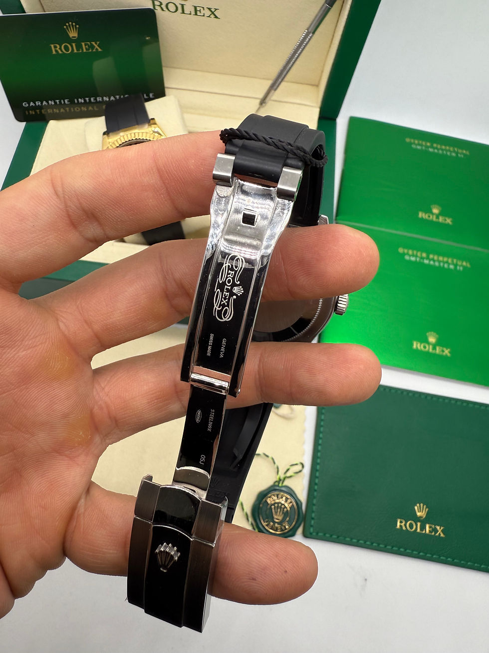Miniatura: Rolex Sky-Dweller - 42 mm, Aço 904L - Mostrador Preto - OysterFlex - CLONE