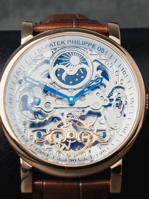 Patek Phillippe Turbilhão 42mm Rosé Mostrador Branco