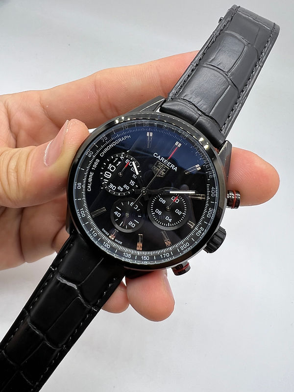 Tag Heuer Carrera Aço OxBlack 43mm, Mostrador Preto