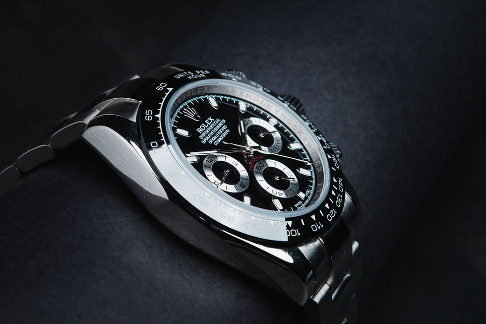 Miniatura: Rolex Daytona 40mm Aço Mostrador Preto Luneta Preta