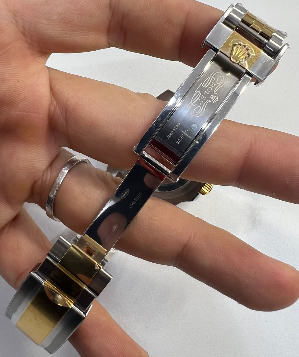 Miniatura: Rolex GMT Master II 40mm, Aço/Ouro, Bruce Wayne, Pulseira Jubilee - CLONE