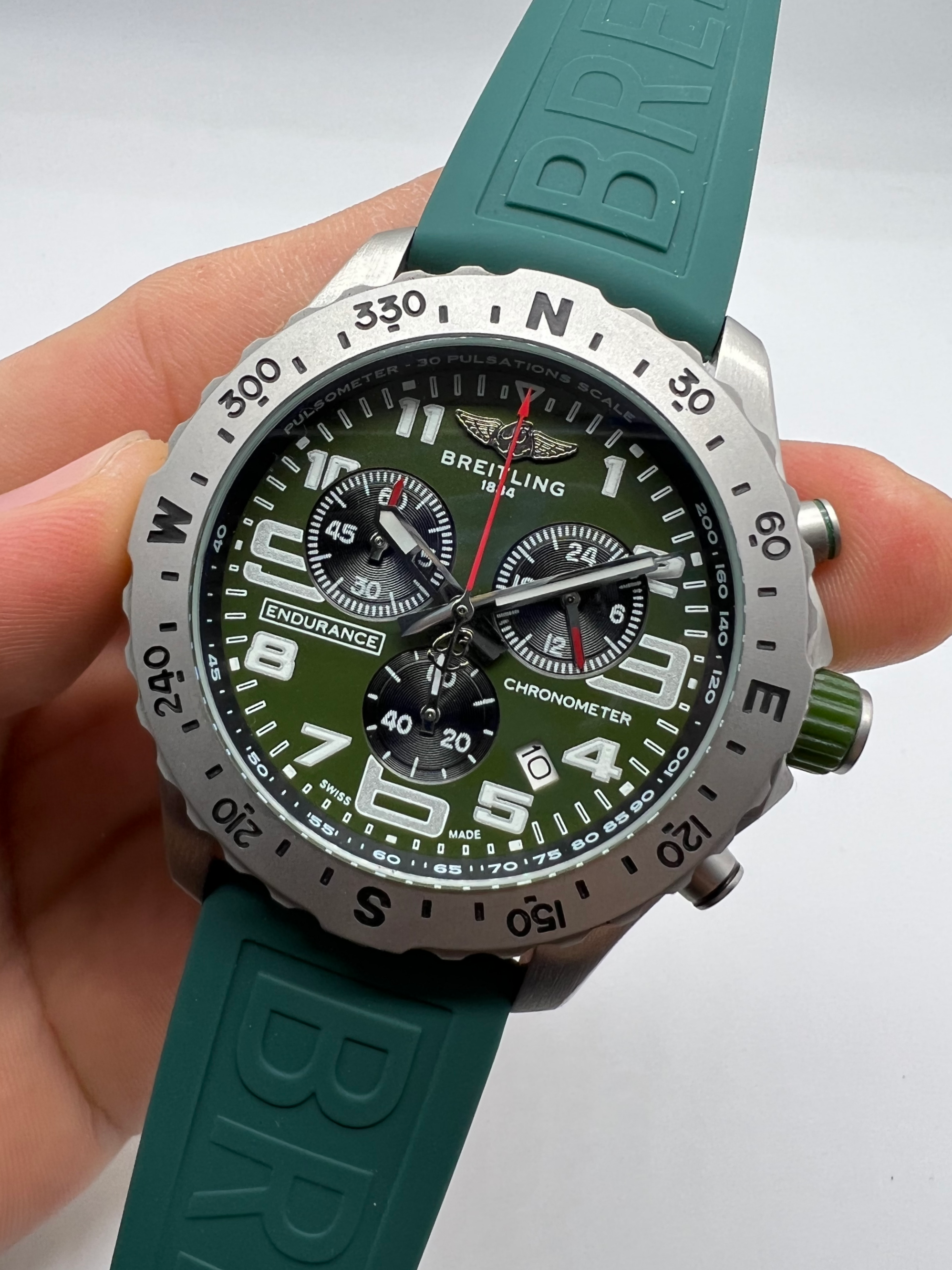 Breitling ENDURANCE PRO Aço 44mm Pulseira Borracha