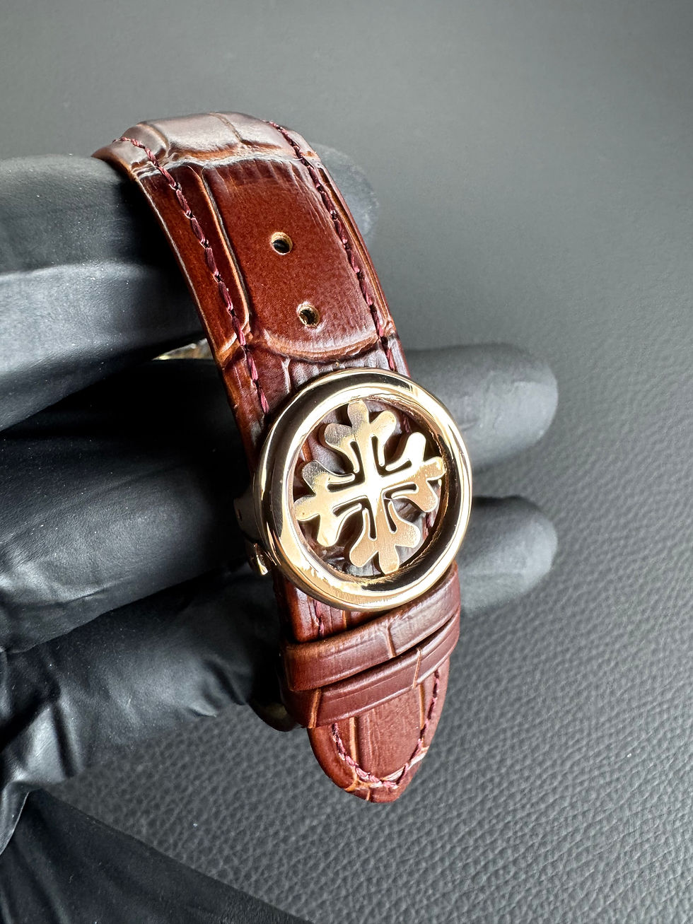 Thumbnail: Patek Phillippe Turbilhão 42mm Aço Rosê Mostrador Branco, Pulseira Couro