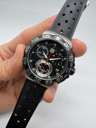 Tag Heuer F1 Cronometro 42mm Aço Mostrador Preto