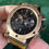 Miniatura: Hublot Classic Chrono 45mm Aço Rosê Mostrador Preto Pulseira Couro com Borracha