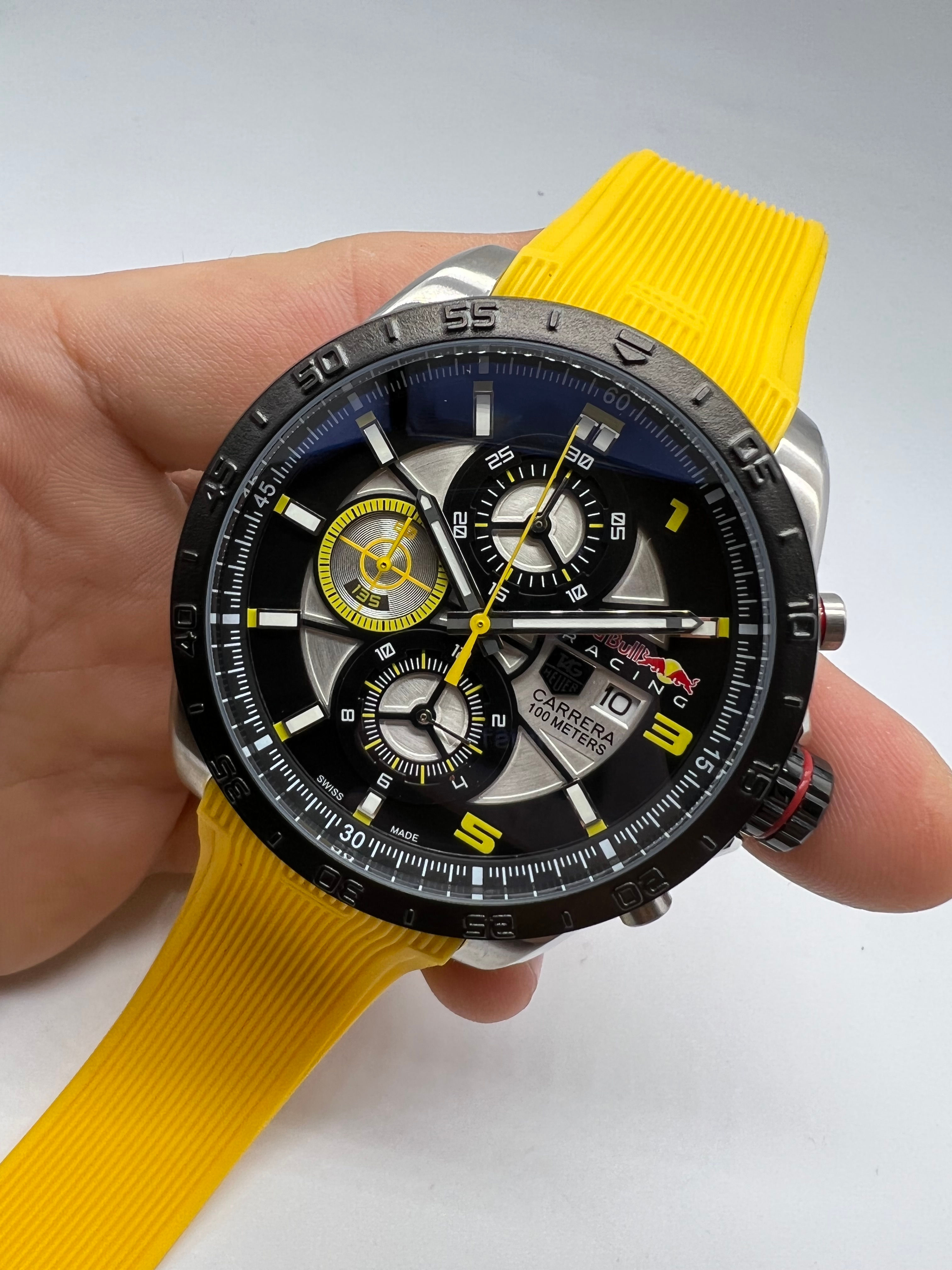 TAG Heuer Carrera RedBull Aço 43mm Mostrador Preto