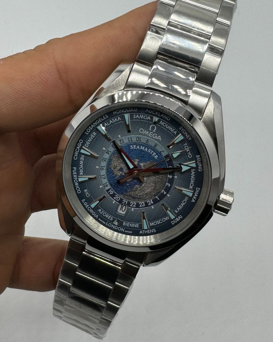 Omega Omega Aquaterra 41,5mm Aço Mostrador Azul Luneta Lisa