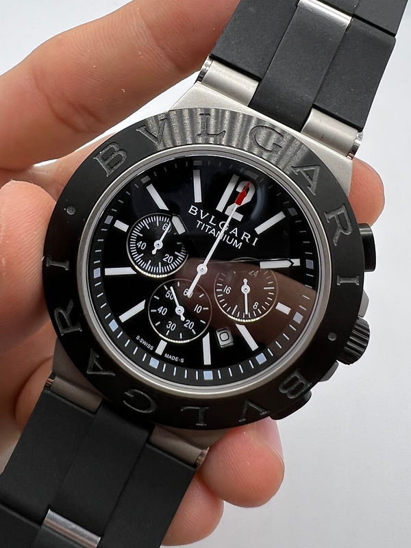 Bvlgari Aluminium Titanium Crono 44mm - Aço - Mostrador Preto