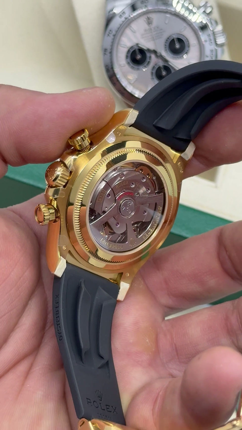 Thumbnail: Rolex Daytona Black/Gold 40mm - Mostrador Dourado - Pulseira OysterFlex - CLONE