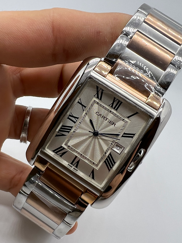 Cartier Relógio Tank Française Aço/Rose 39mm