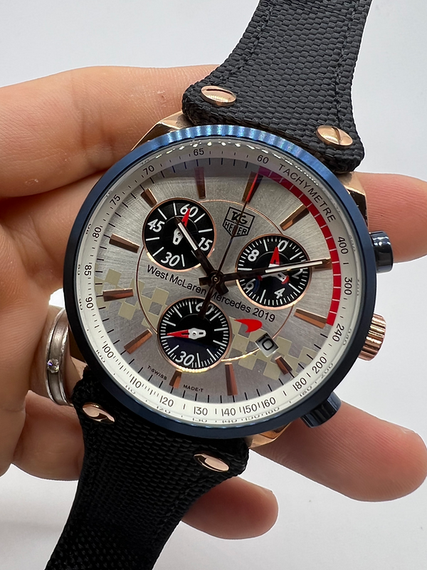 TAG Heuer Carrera McLaren Mercedez Aço/Rose 43mm Pulseira Nylon