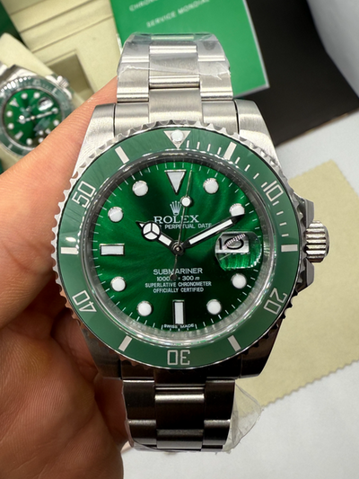 Rolex Submariner Date HULK 40mm Aço Mostrador Verde Luneta Verde