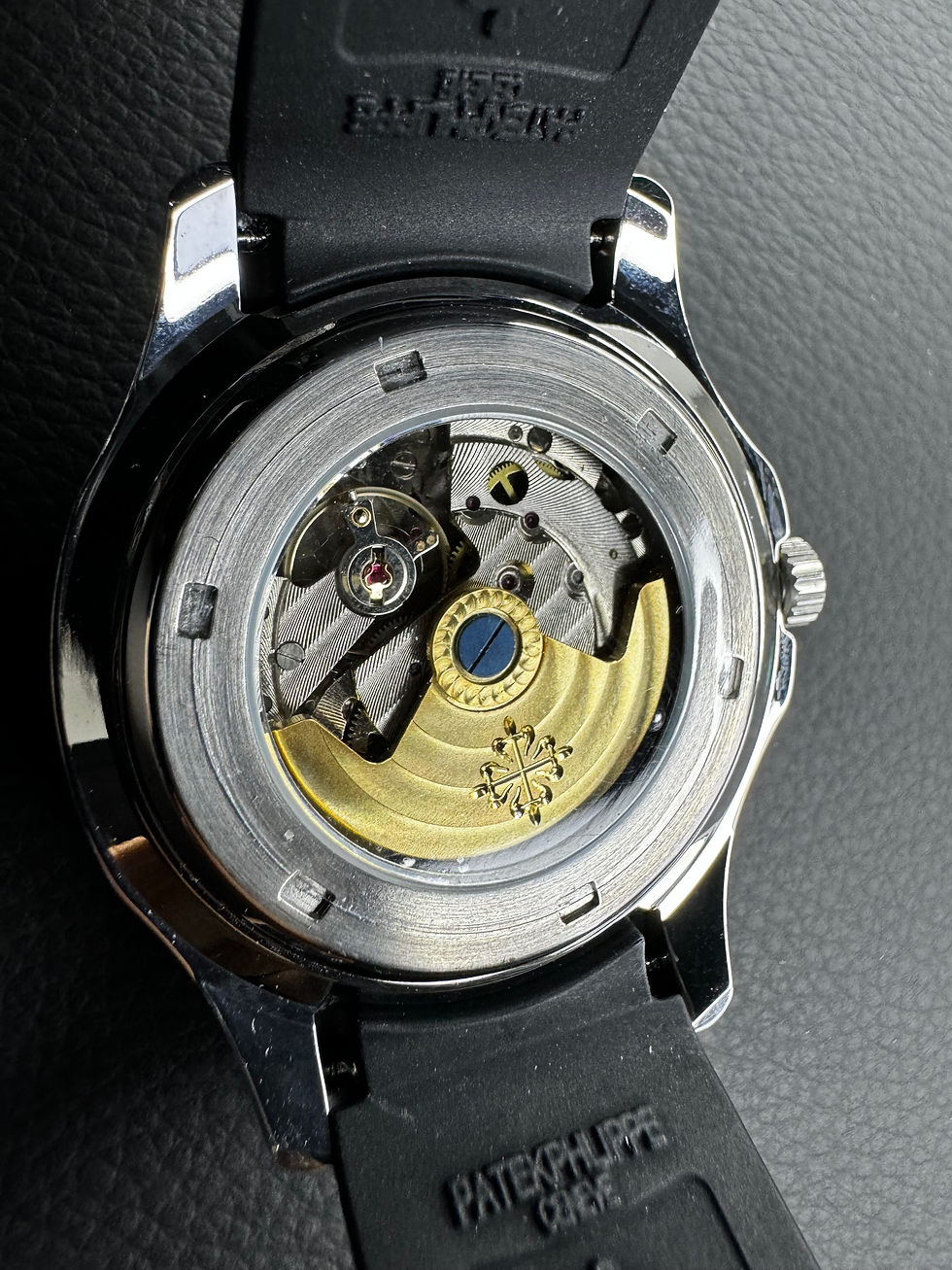 Thumbnail: Patek Philippe Aquanaut 42mm Aço Mostrador Preto Pulseira Borracha