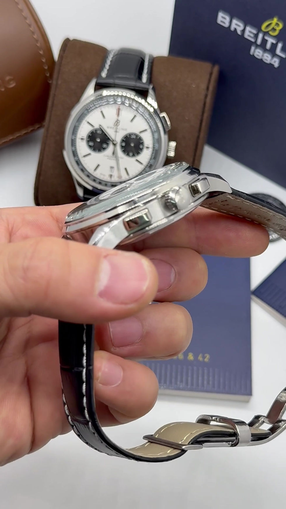 Thumbnail: Breitling Premier Aço Chrono 42mm Pulseira Couro