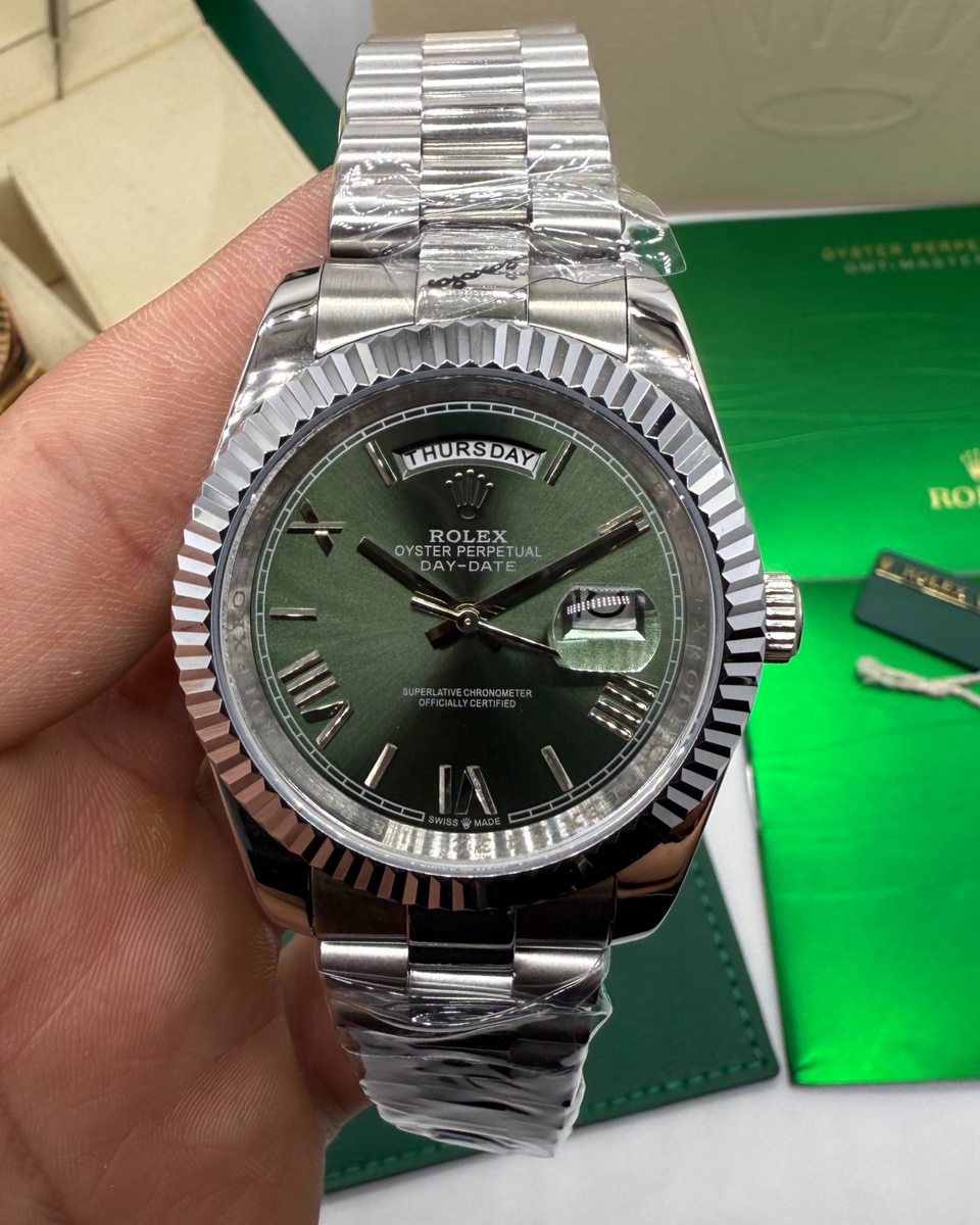 Rolex Rolex Day-Date Presidente 40mm Aço Mostrador Verde