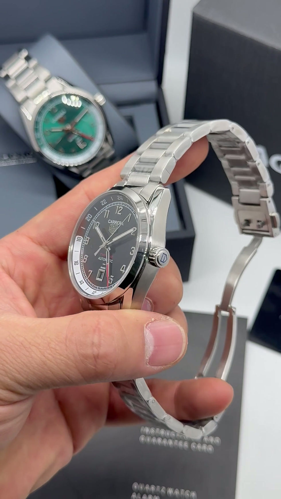 Thumbnail: TAG Heuer Carrera Date Twin-Time Aço - 41mm - Mostrador Preto