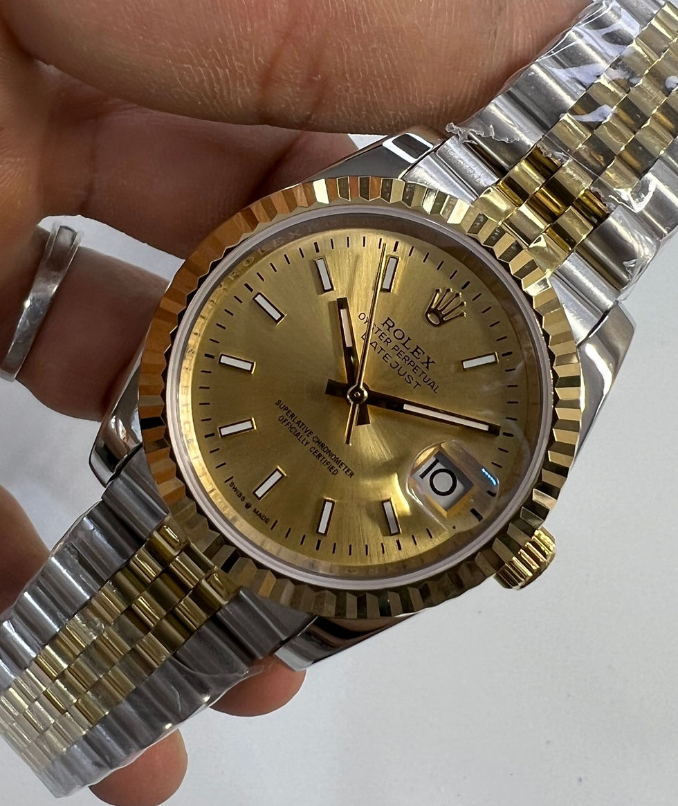 Rolex DateJust 41/36mm Aço/Dourado Mostrador Dour. Luneta Canelada