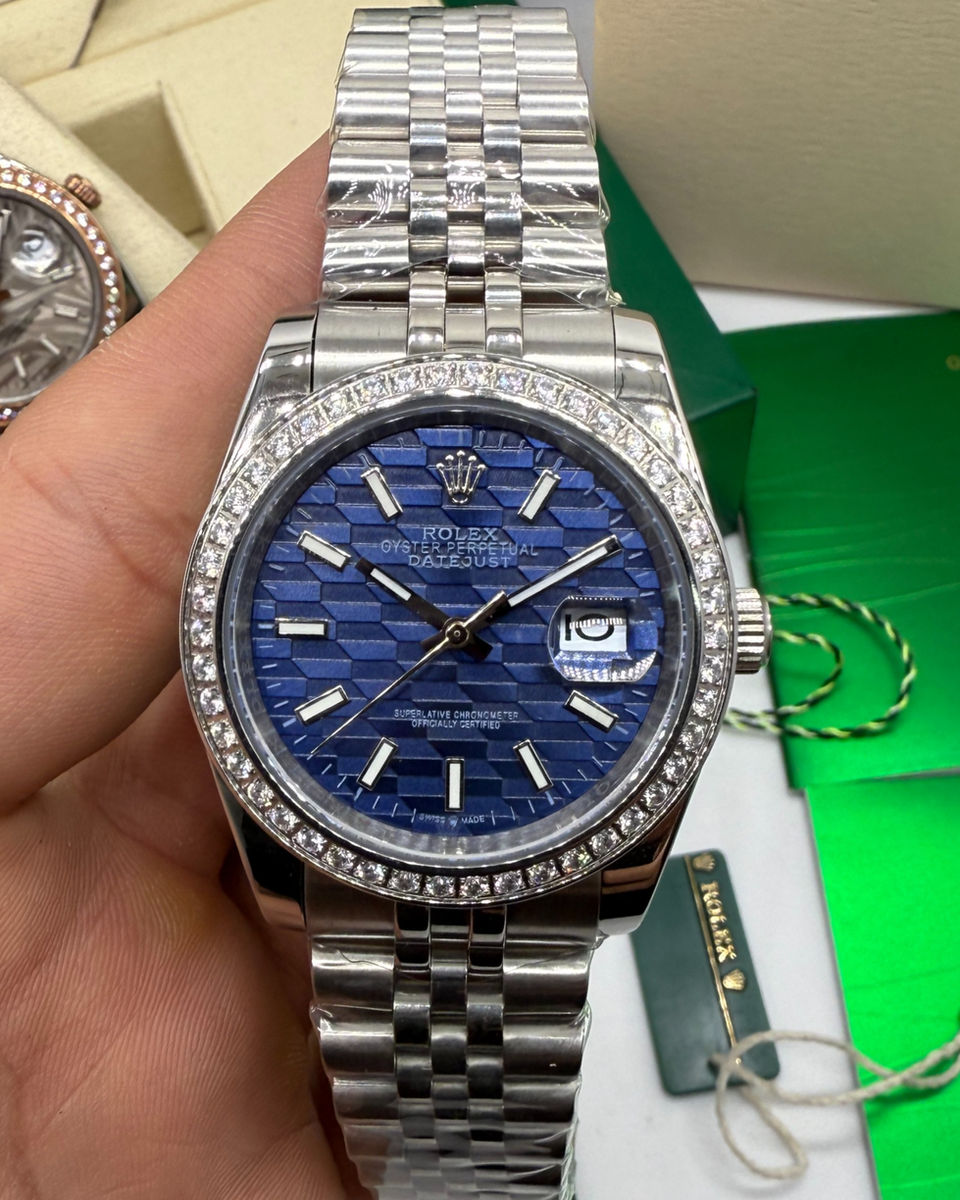 Rolex Rolex Datejust 36mm Aço - Mostrador Texturizado - Luneta Cravejada