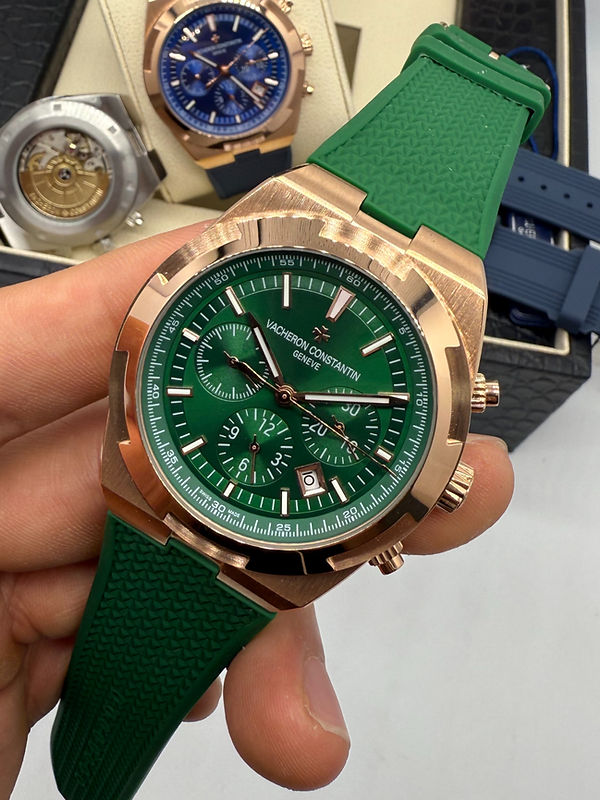 Vacheron Constantin Overseas Crono Aço/Rose 41mm, Mostrador Verde