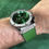 Miniatura: Hublot Classic Chrono 45mm Aço Mostrador Verde Pulseira Couro com Borracha