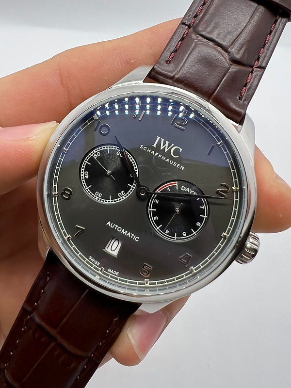 IWC Portugieser Automático Aço/Rose 42mm Pulseira de Couro