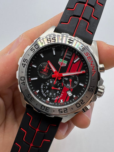 TAG Heuer F1 SENNA Calibre 16, 43mm Aço, Mostrador Preto