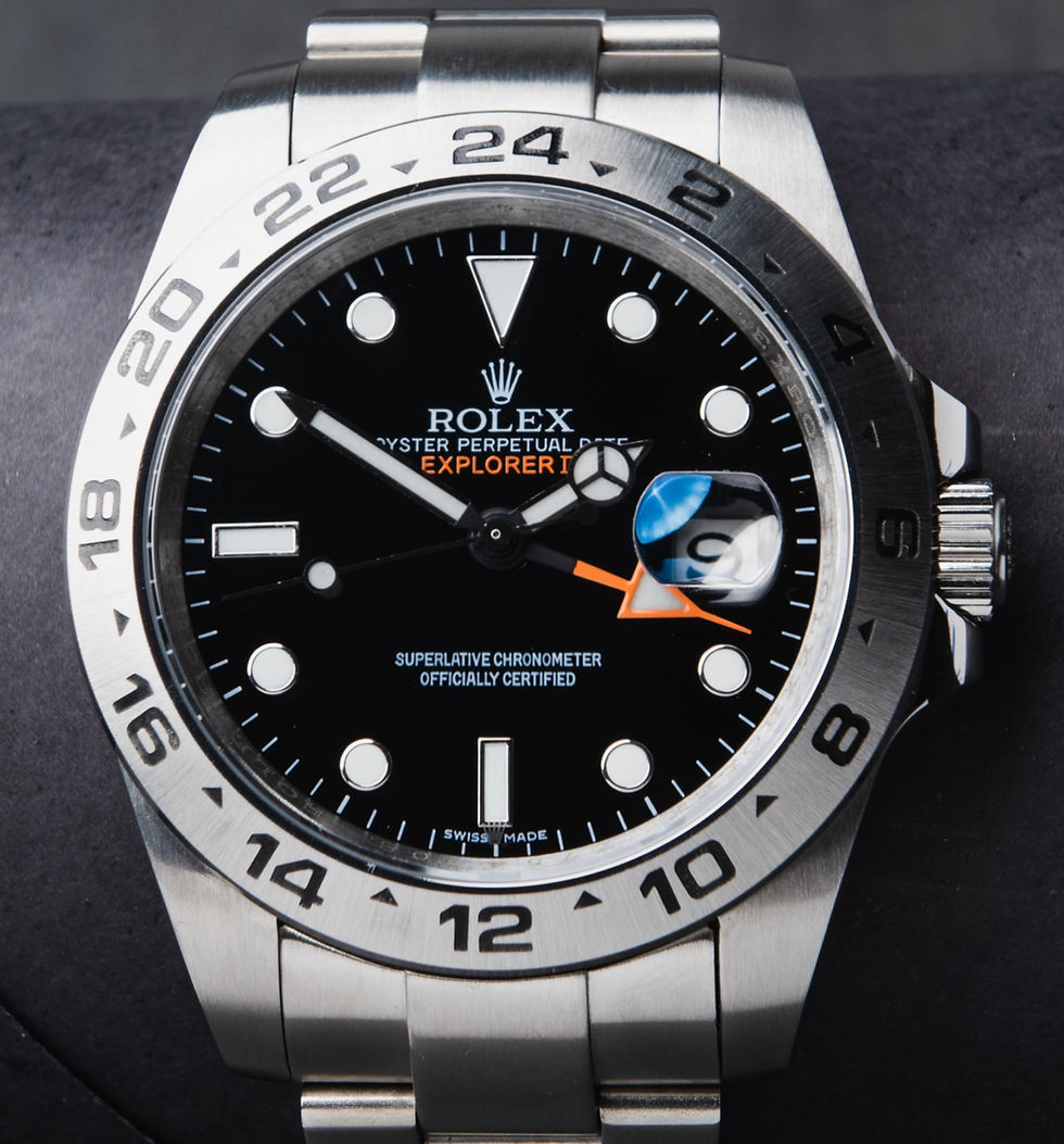 Rolex Explorer II 42mm Aço Mostrador Preto Luneta Aço Puls. Oyster