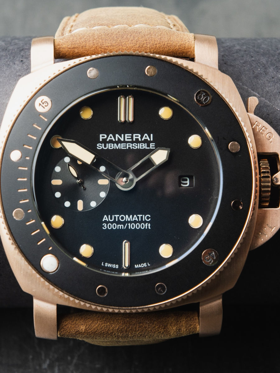 Panerai Submersible 47mm Aço Mostrador Preto Luneta Preta