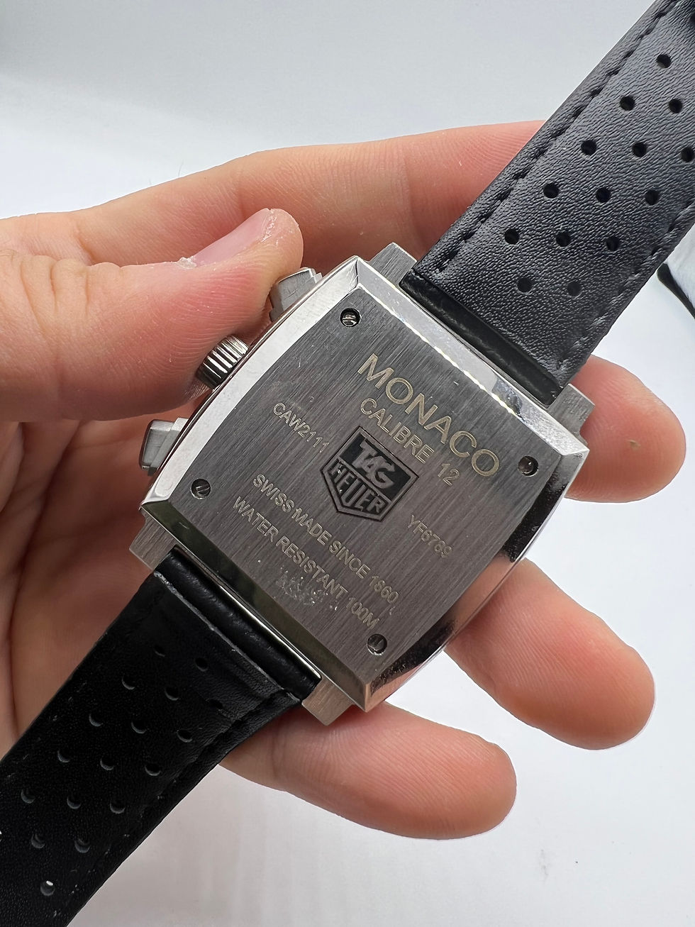 Miniatura: TAG Heuer Mônaco Cronógrafo, 39mm, Mostrador Prata e Vermelho