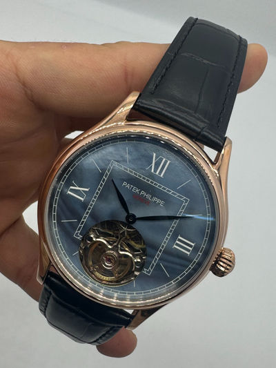 Patek Philippe Classic Turbilhão 40mm Aço/Rose, Pulseira Couro