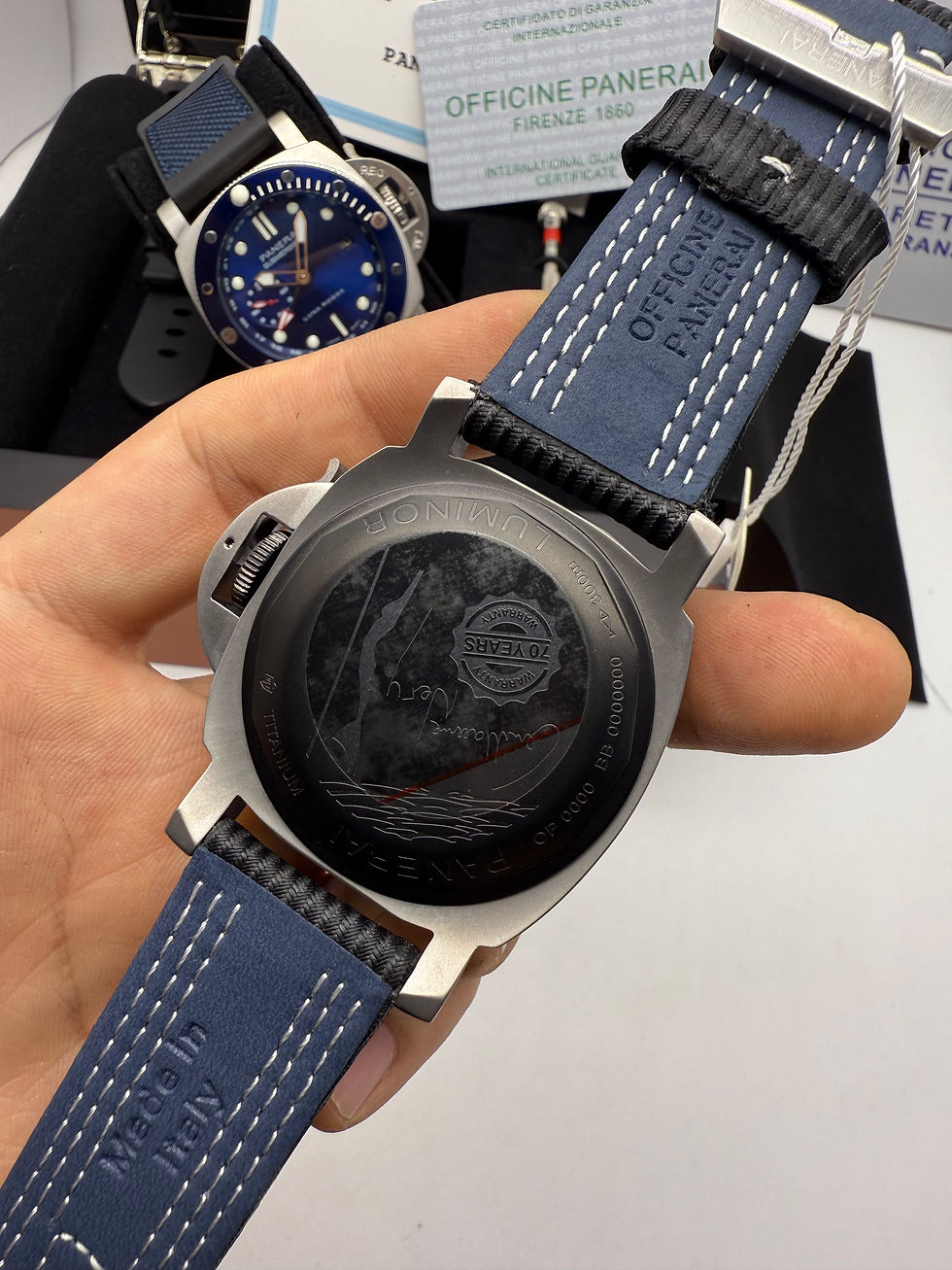 Miniatura: Panerai Luminor Marina 44mm Aço Mostrador Preto Gradiente Pulseira Nylon