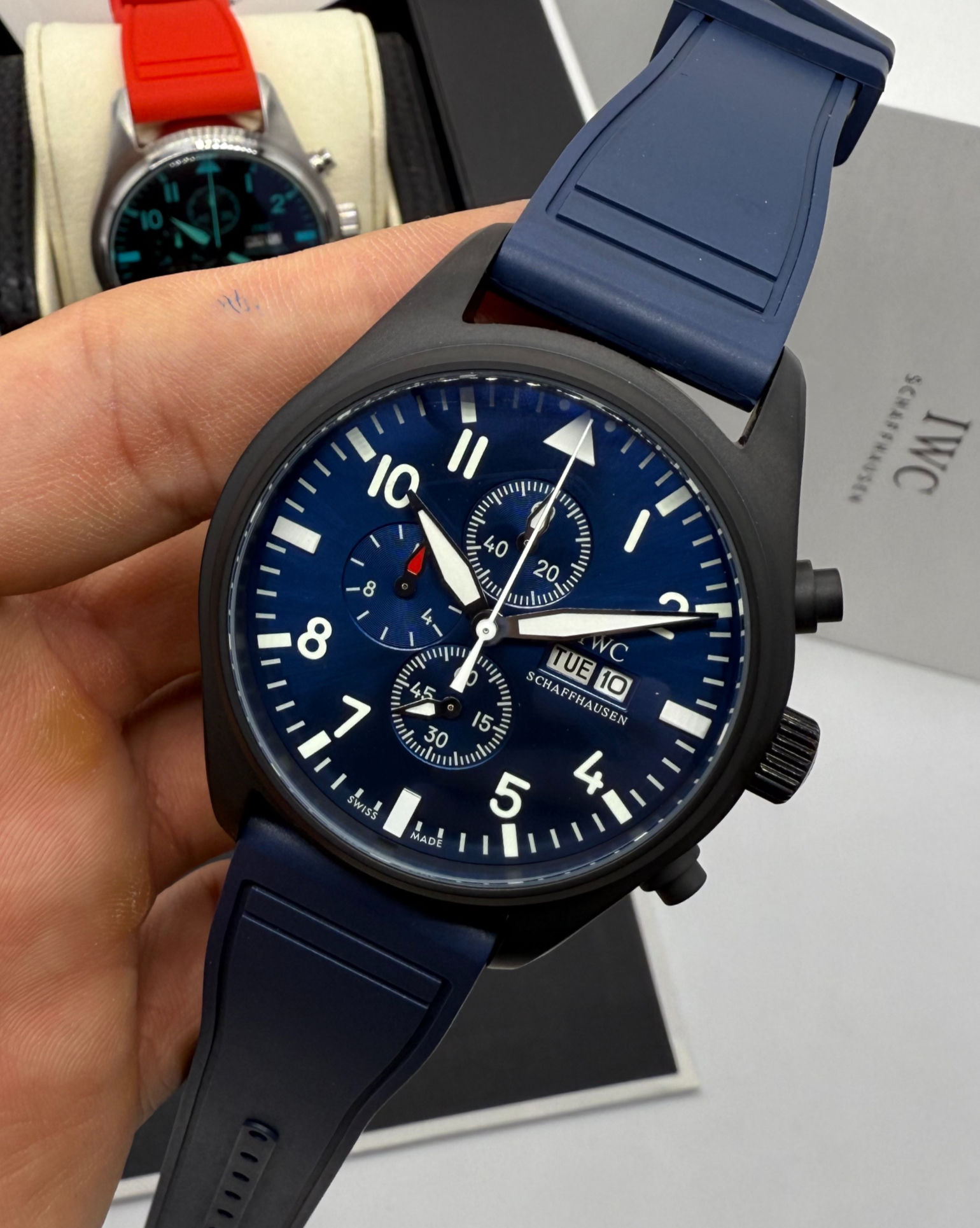IWC Aviador Cronógrafo SPITIFIRE 41mm Aço Oxblack